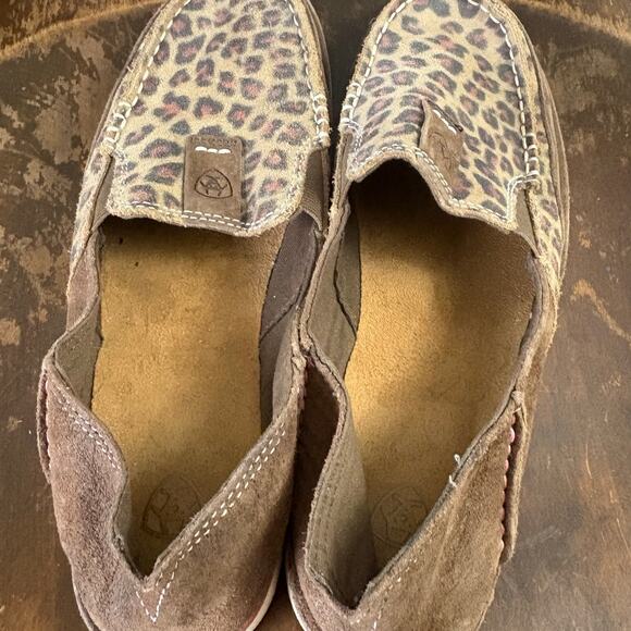 Ariat  Leopard Suede Brown Pink Slip On Cruiser Loafers Shoes Size 8 B - Picture 4 of 7